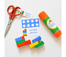 Building Brick Label Set - Boy Colorway - Customizable - Instant Download